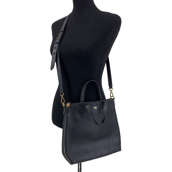 MADEWELL *Monogrammed* The Transport Crossbody Black Leather - Picture 1 of 14
